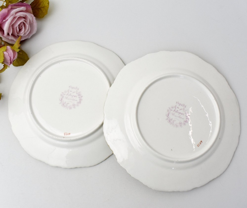 Pair of Spode Felspar Porcelain Dessert Plates, Pattern 4033, c.1825-30 View VII