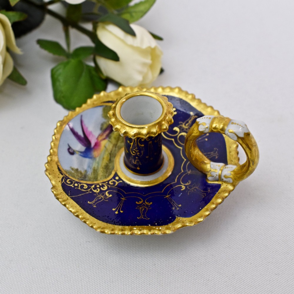 Miniature Flight, Barr & Barr Worcester Porcelain Chamberstick, Circa 1820