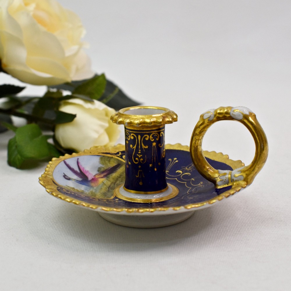 Miniature Flight, Barr & Barr Worcester Porcelain Chamberstick, Circa 1820 View II