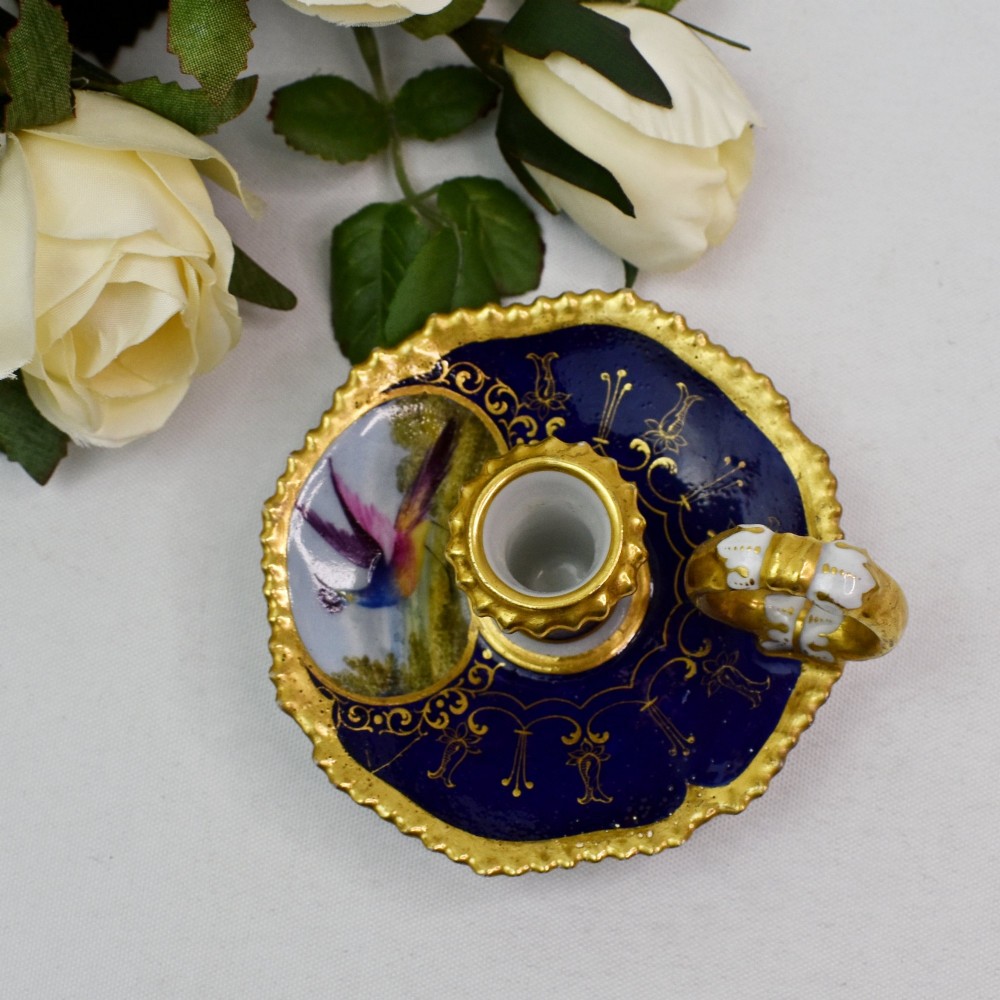 Miniature Flight, Barr & Barr Worcester Porcelain Chamberstick, Circa 1820 View III