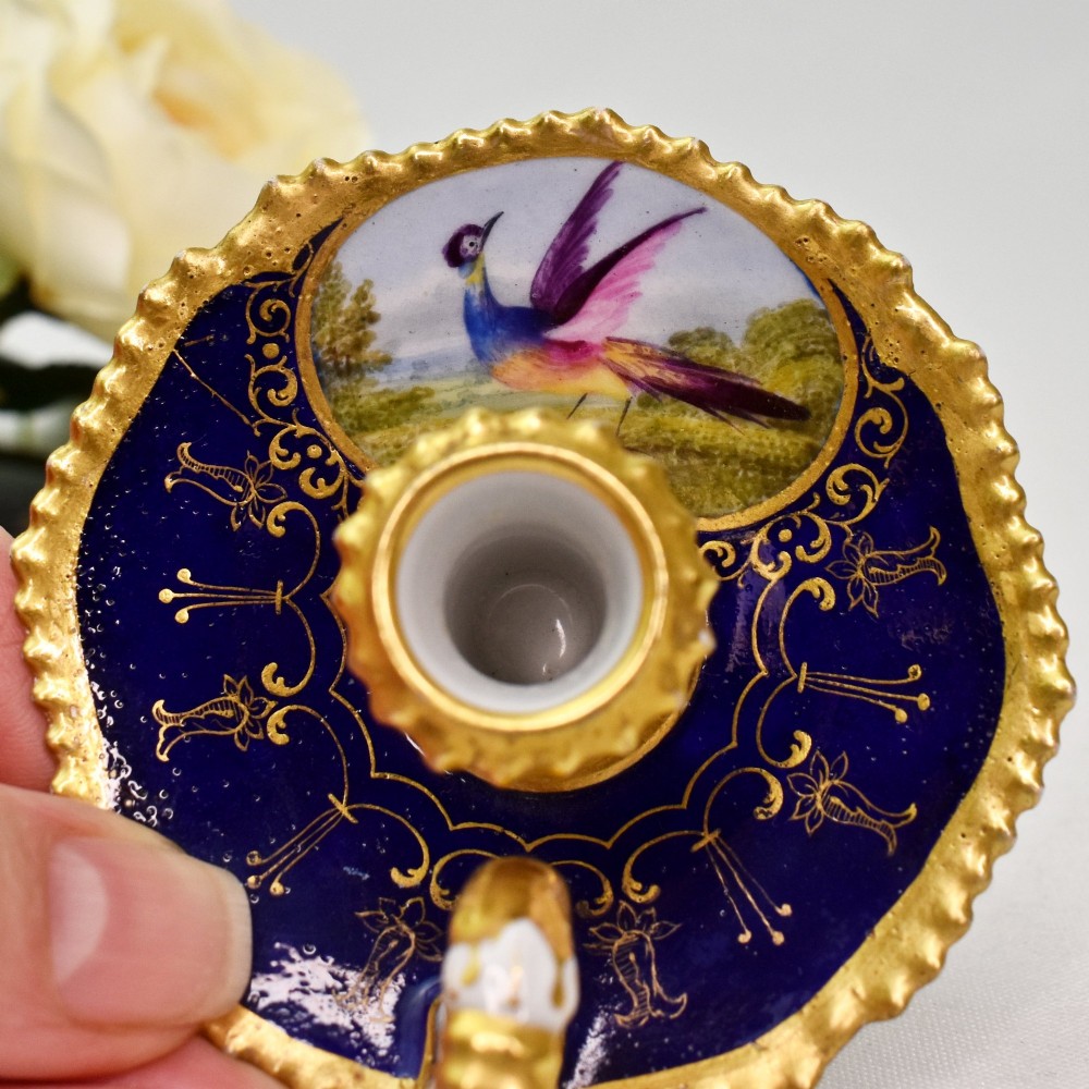 Miniature Flight, Barr & Barr Worcester Porcelain Chamberstick, Circa 1820 View IV