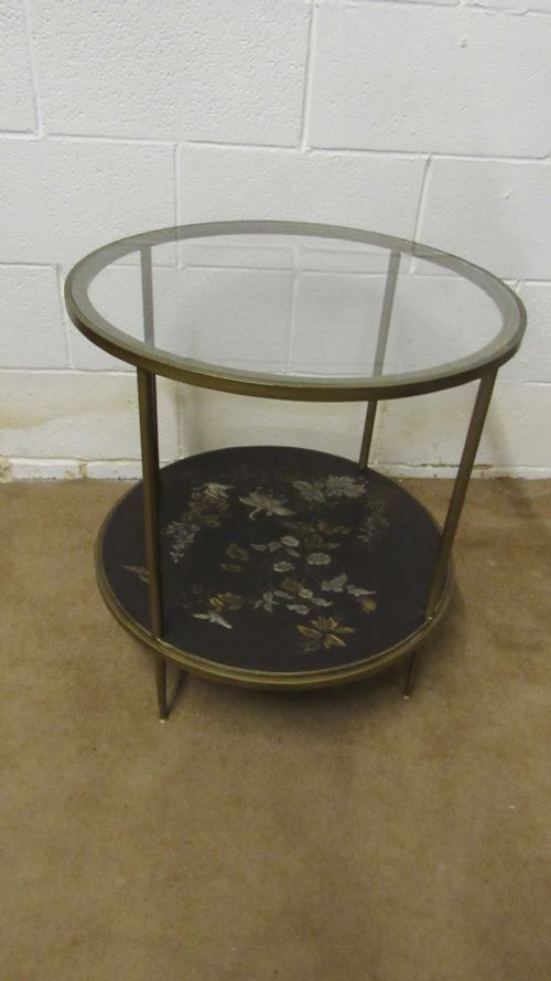 decorative laquered brass table - CATEGORY: ANTIQUE TABLES - DATED 1910