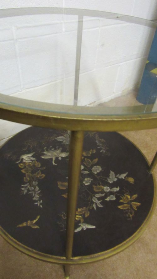 DECORATIVE LAQUERED BRASS TABLE - ADDITIONAL PHOTO 1