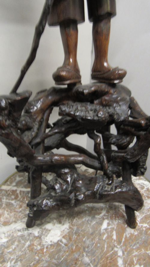 CHINESE ROOT CARVING OF SHOU LAO - ADDITIONAL PHOTO 3