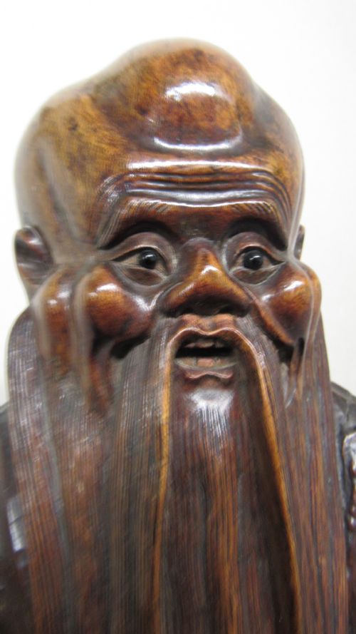 CHINESE ROOT CARVING OF SHOU LAO - ADDITIONAL PHOTO 9