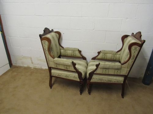 PAIR UPHOLSTERED ARM CHAIRS - ADDITIONAL PHOTO 4