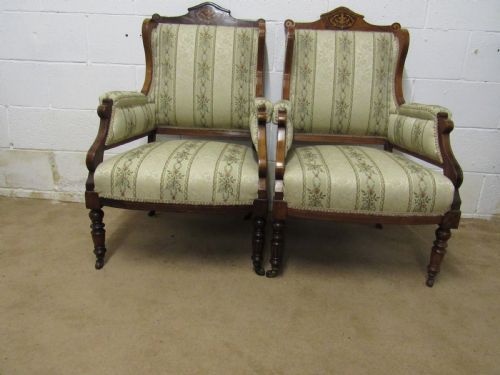 PAIR UPHOLSTERED ARM CHAIRS - ADDITIONAL PHOTO 8