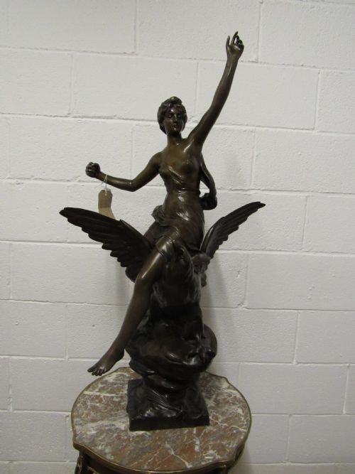 BRONZE LADY ON A EAGLE H LEVASSEUR - ADDITIONAL PHOTO 15