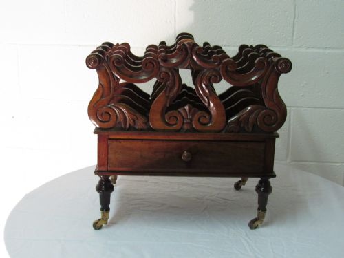 victorian rosewood canterbury - CATEGORY: ANTIQUE FURNITURE - DATED VICTORIAN