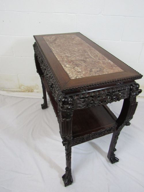 CHINESE CARVED CONSOLE TABLE CIRCA 1870 - ADDITIONAL PHOTO 4