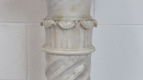 MARBLE AND ALABASTER FIGURE THE FISHER BOY - ADDITIONAL PHOTO 4