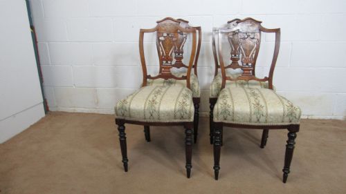 FOUR EDWARDIAN INLAID CHAIRS - ADDITIONAL PHOTO 2