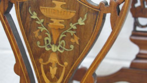 FOUR EDWARDIAN INLAID CHAIRS - ADDITIONAL PHOTO 8