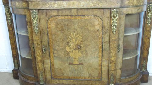 SUPERB QUALITY WALNUT CREDENZA SIDE CABINET - ADDITIONAL PHOTO 2