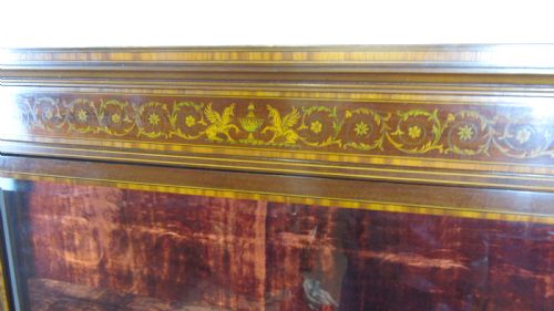 QUALITY FIDDLE BACK MAHOGANY INLAID CABINET - ADDITIONAL PHOTO 1