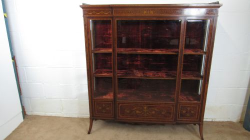 QUALITY FIDDLE BACK MAHOGANY INLAID CABINET - ADDITIONAL PHOTO 4