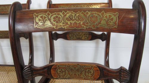SET OF 4REGENCY BRASS INLAID CHAIRS - ADDITIONAL PHOTO 3