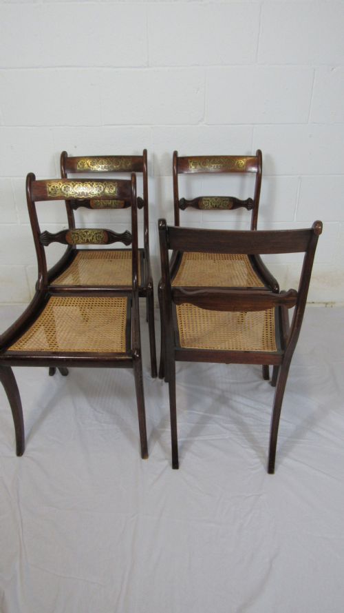 SET OF 4REGENCY BRASS INLAID CHAIRS - ADDITIONAL PHOTO 7