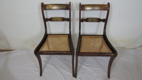 SET OF 4REGENCY BRASS INLAID CHAIRS - ADDITIONAL PHOTO 8