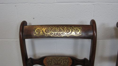 SET OF 4REGENCY BRASS INLAID CHAIRS - ADDITIONAL PHOTO 12