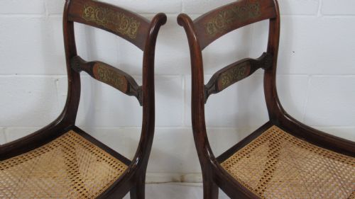 SET OF 4REGENCY BRASS INLAID CHAIRS - ADDITIONAL PHOTO 17