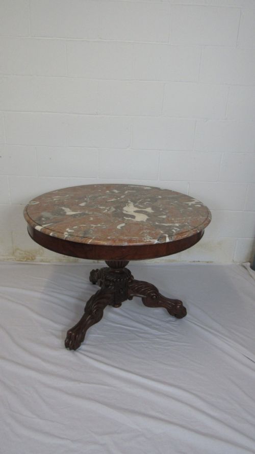 superb marble topped walnut centre table - CATEGORY: ANTIQUE TABLES - DATED 19TH CENTURY