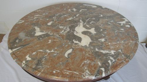 SUPERB MARBLE TOPPED WALNUT CENTRE TABLE - ADDITIONAL PHOTO 1