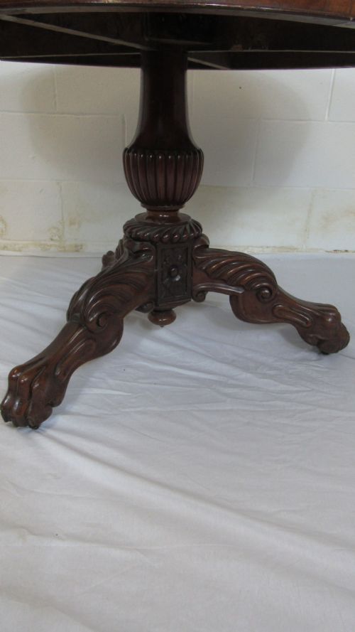 SUPERB MARBLE TOPPED WALNUT CENTRE TABLE - ADDITIONAL PHOTO 3