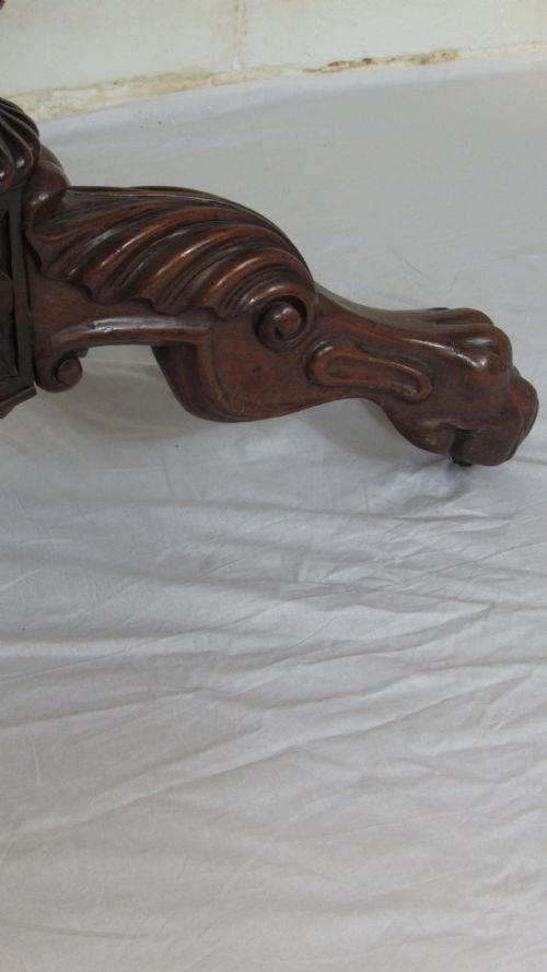 SUPERB MARBLE TOPPED WALNUT CENTRE TABLE - ADDITIONAL PHOTO 6