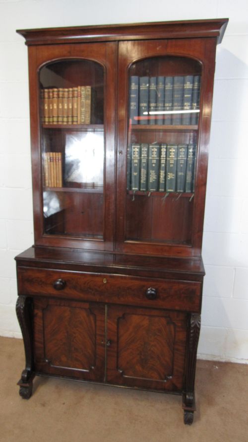 mahogany secretaire bookcase - CATEGORY: ANTIQUE BOOKCASES - DATED VICTORIAN