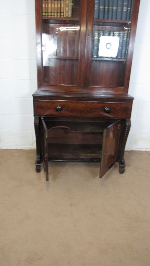 MAHOGANY SECRETAIRE BOOKCASE - ADDITIONAL PHOTO 7