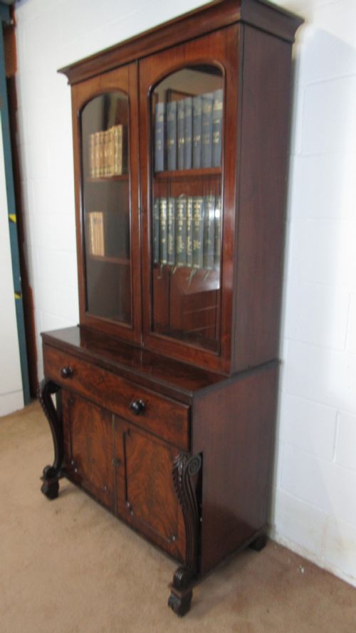 MAHOGANY SECRETAIRE BOOKCASE - ADDITIONAL PHOTO 12