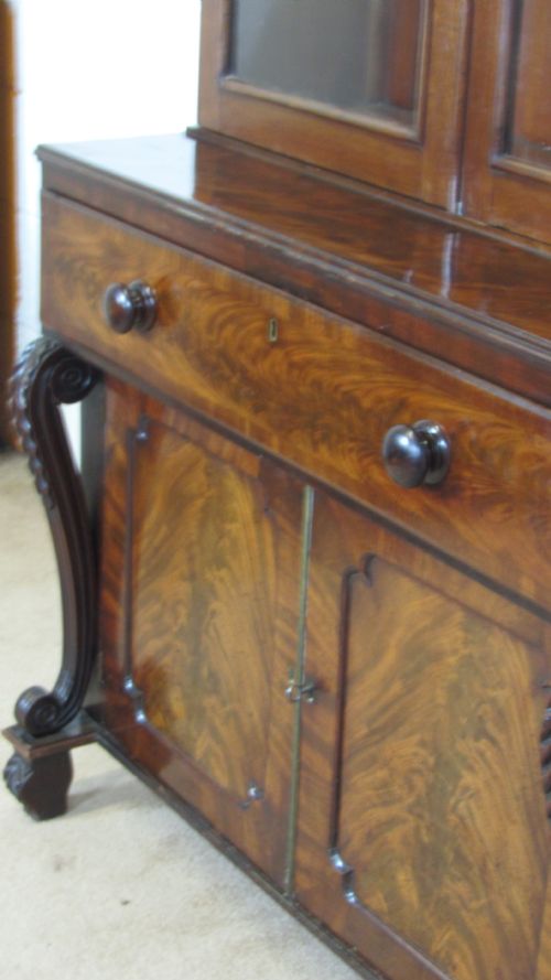 MAHOGANY SECRETAIRE BOOKCASE - ADDITIONAL PHOTO 15