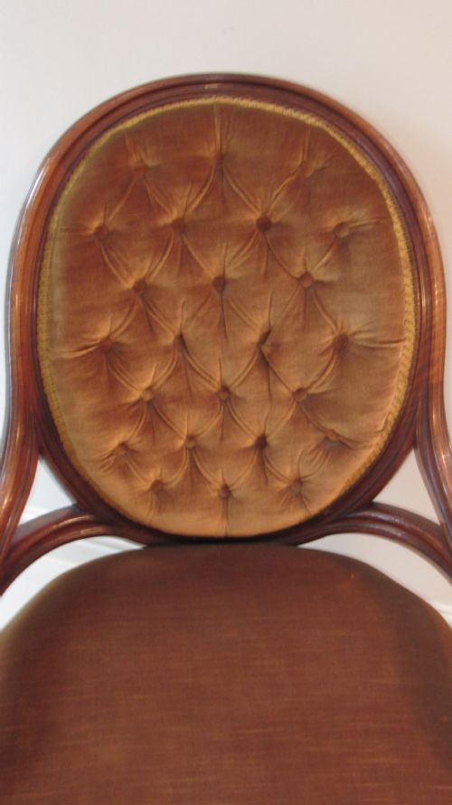 WALNUT VICTORIAN LOUNGE CHAIR - ADDITIONAL PHOTO 5