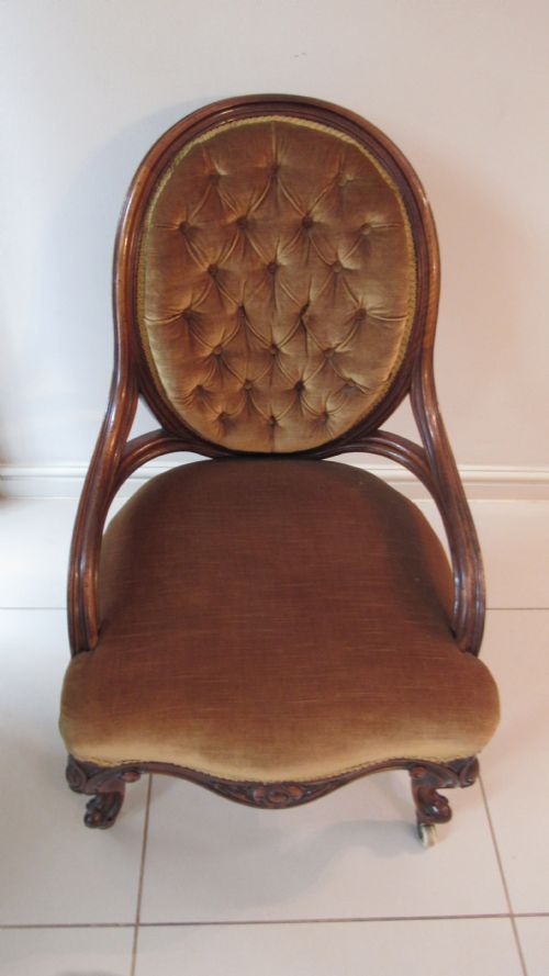 WALNUT VICTORIAN LOUNGE CHAIR - ADDITIONAL PHOTO 16