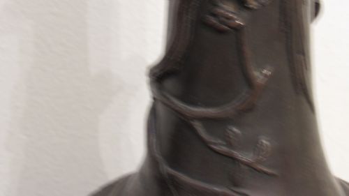 PAIR JAPANESE BRONZE VASES - ADDITIONAL PHOTO 11