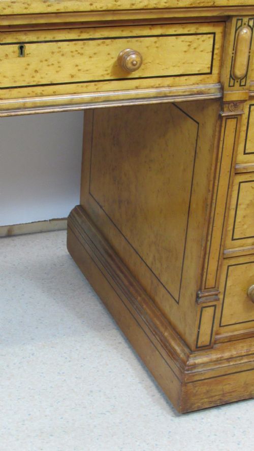 VERY NICE SATIN BIRCH PEDESTAL DESK - ADDITIONAL PHOTO 11