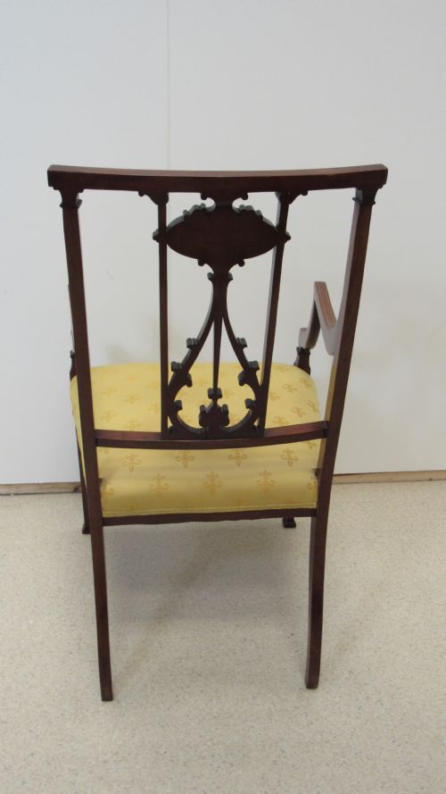 LOVELY EDWARDIAN INLAID ARM CHAIR - ADDITIONAL PHOTO 7