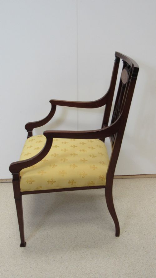 LOVELY EDWARDIAN INLAID ARM CHAIR - ADDITIONAL PHOTO 9