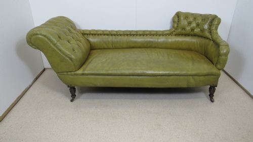 VICTORIAN LEATHER CHAISE LOUNGE - ADDITIONAL PHOTO 2