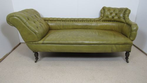 VICTORIAN LEATHER CHAISE LOUNGE - ADDITIONAL PHOTO 6