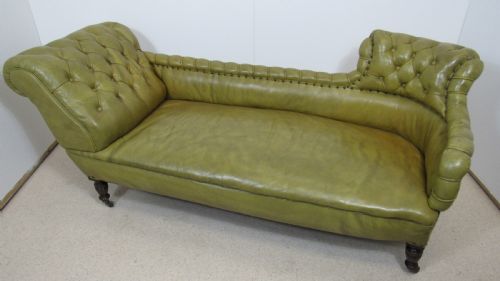 VICTORIAN LEATHER CHAISE LOUNGE - ADDITIONAL PHOTO 12
