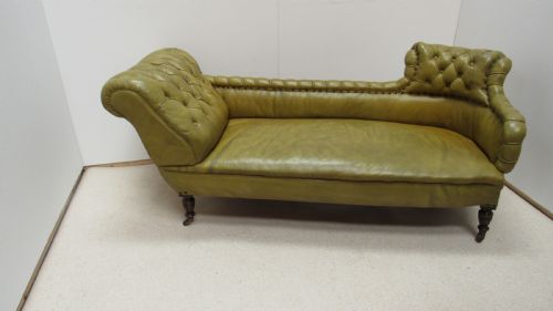 victorian leather chaise lounge - CATEGORY: ANTIQUE SOFAS - DATED VICTORIAN