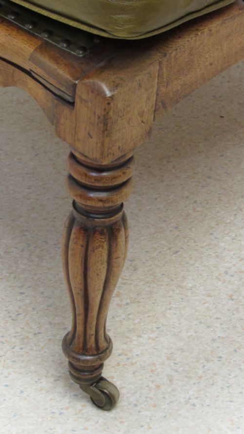SUPERB OAK WILLIAM IV LEATHER LIBRARY CHAIR - ADDITIONAL PHOTO 2