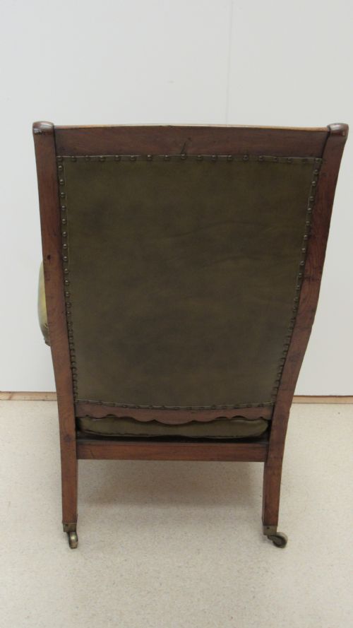 SUPERB OAK WILLIAM IV LEATHER LIBRARY CHAIR - ADDITIONAL PHOTO 12