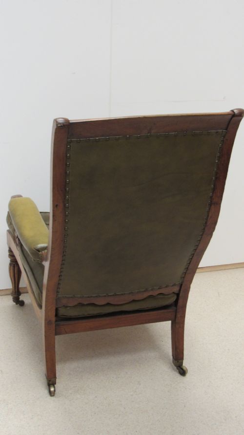 SUPERB OAK WILLIAM IV LEATHER LIBRARY CHAIR - ADDITIONAL PHOTO 13