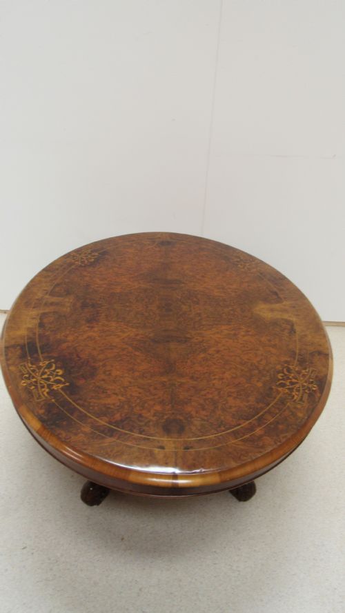 SUPERB VICTORIAN WALNUT INLAID COFFEE TABLE - ADDITIONAL PHOTO 4
