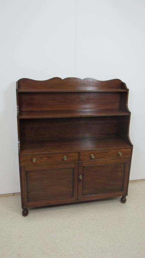 GEORGIAN MAHOGANY WATERFALL BOOKCASE - ADDITIONAL PHOTO 2