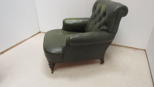 LOVELY VICTORIAN LEATHER CLUB ARMCHAIR - ADDITIONAL PHOTO 9