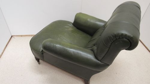 LOVELY VICTORIAN LEATHER CLUB ARMCHAIR - ADDITIONAL PHOTO 14